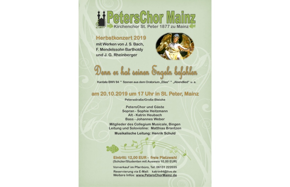 Plakat Herbstkonzert 2019 (c) PetersChor Mainz
