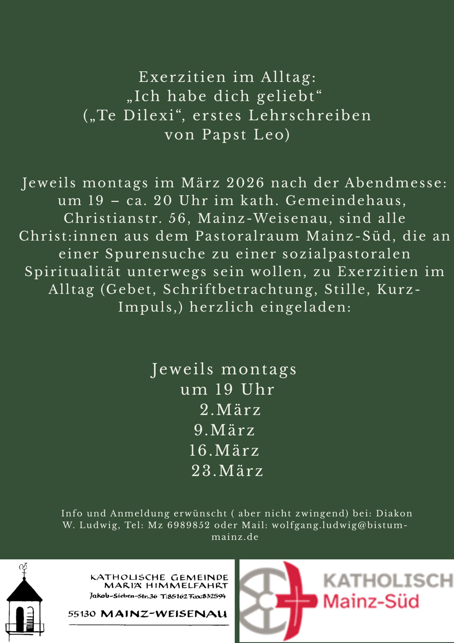 Exerzitien im Alltag (c) Mariä Himmelfahrt