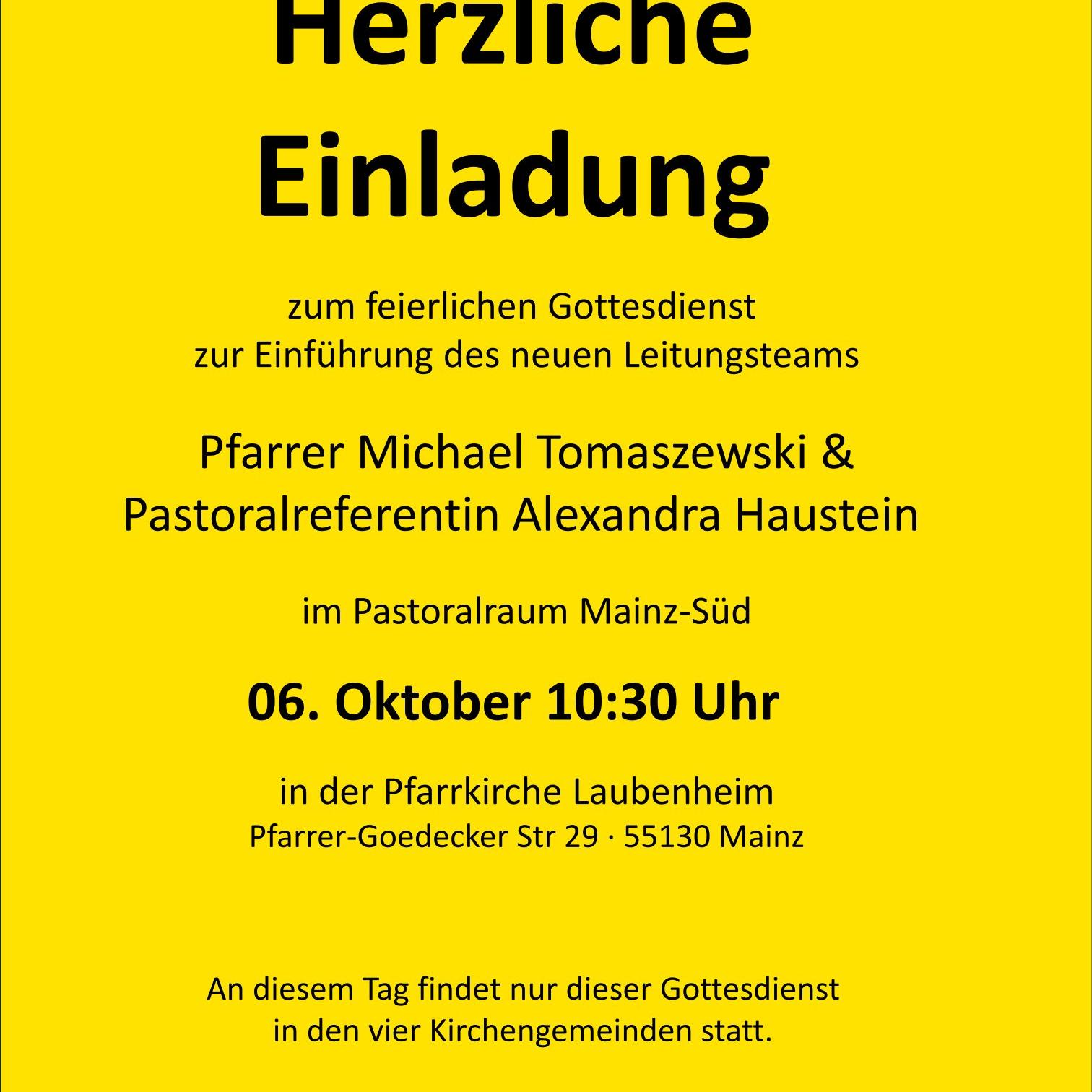 Plakat Einführungsgottesdienst