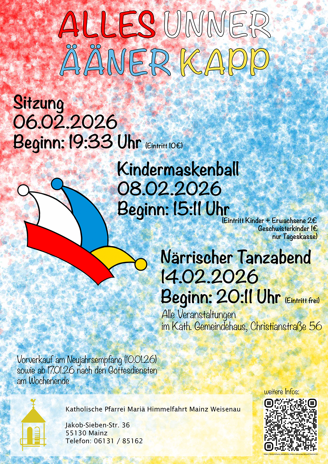 PlakatFastnacht 2026 (c) Mariä Himmelfahrt Mainz Weisenau