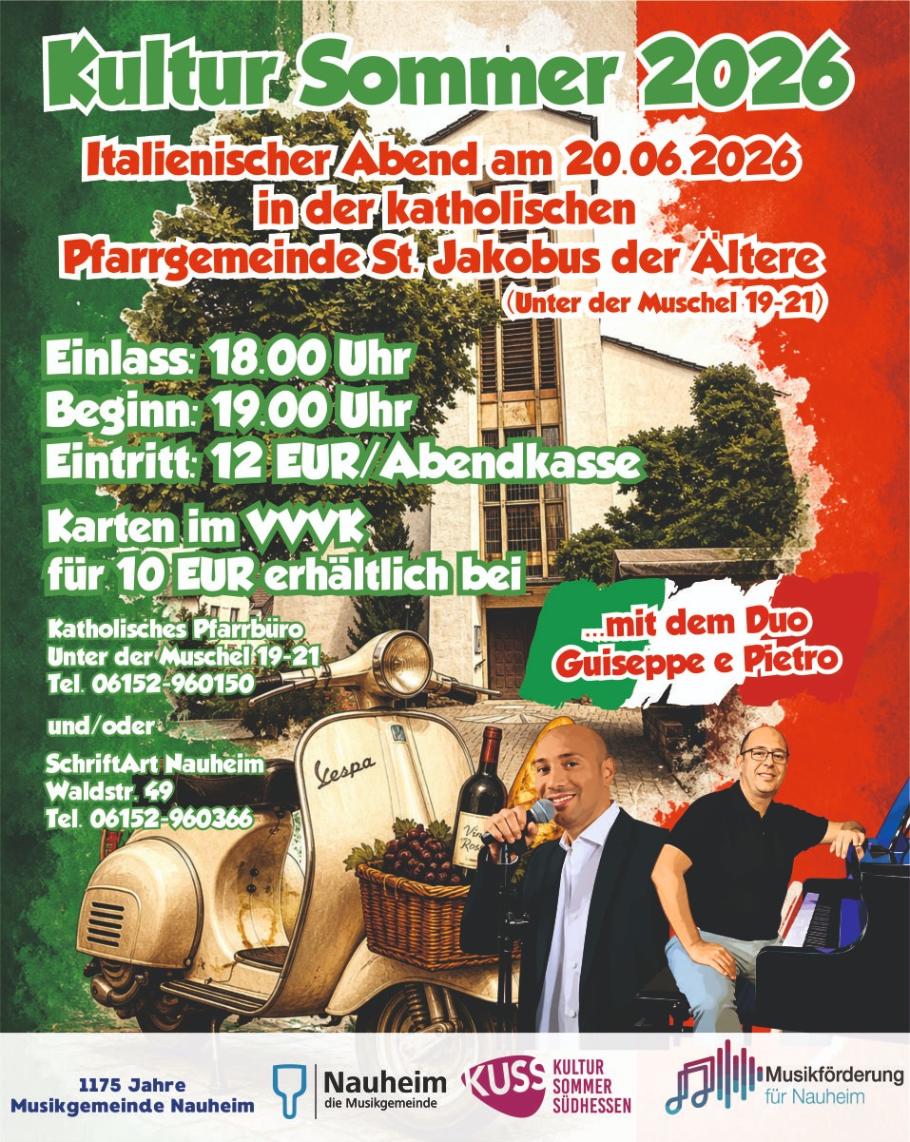 Plakat Italienischer Abend 2026 (c) Plakat Italienischer Abend 2026
