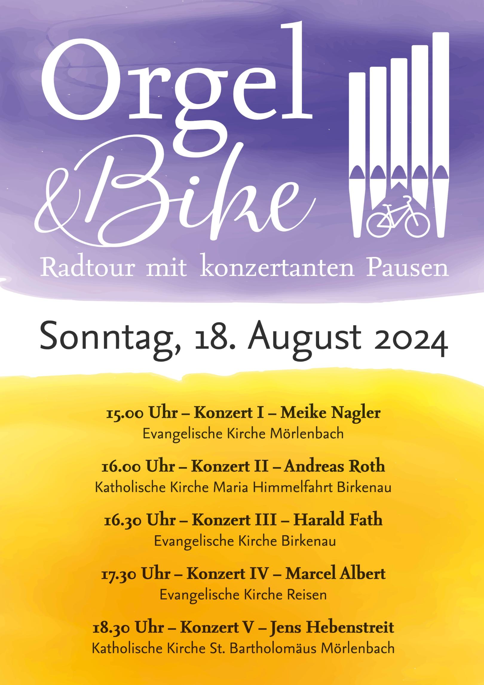 Plakat_Orgel&Bike_2024 (c) Pfarrei Mörlenbach & Birkenau