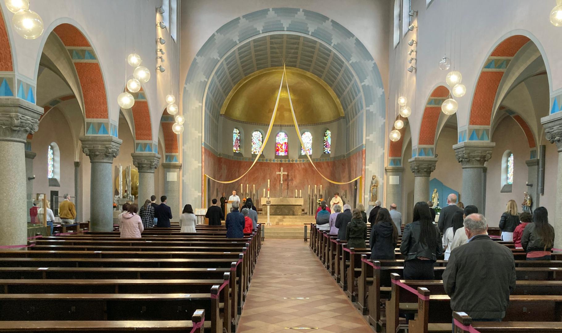 Gottesdienst in der Kirche St. Josef, in Zeiten von Corona. (c) M. Kutzbach