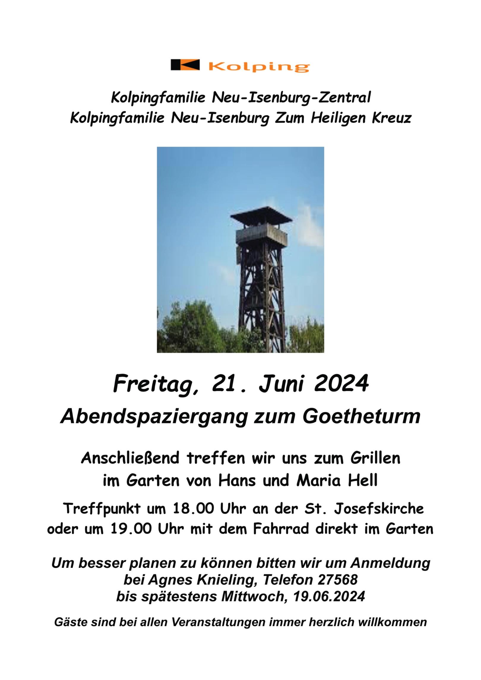 Abendspaziergang Goetheturm (c) T. Knieling