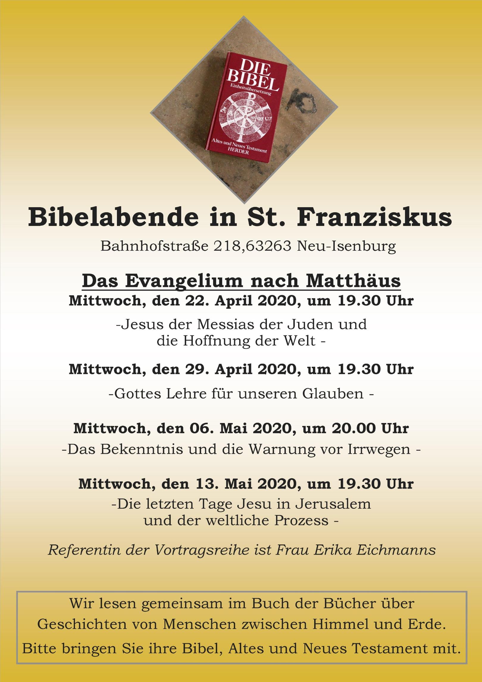 Bibelarbeit 2020 I Das Evangelium nach matthäus (c) D. Thiel