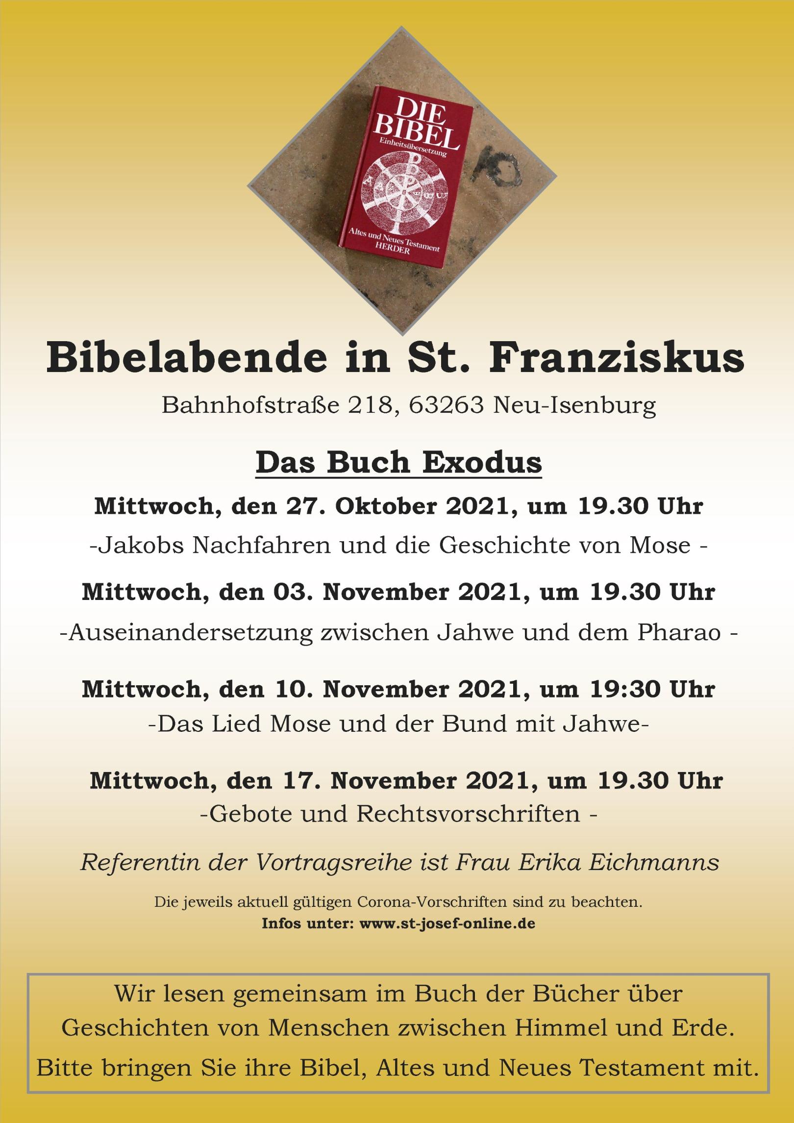 Bibelabende in St. Franziskus-Das Buch Exodus (c) D. Thiel