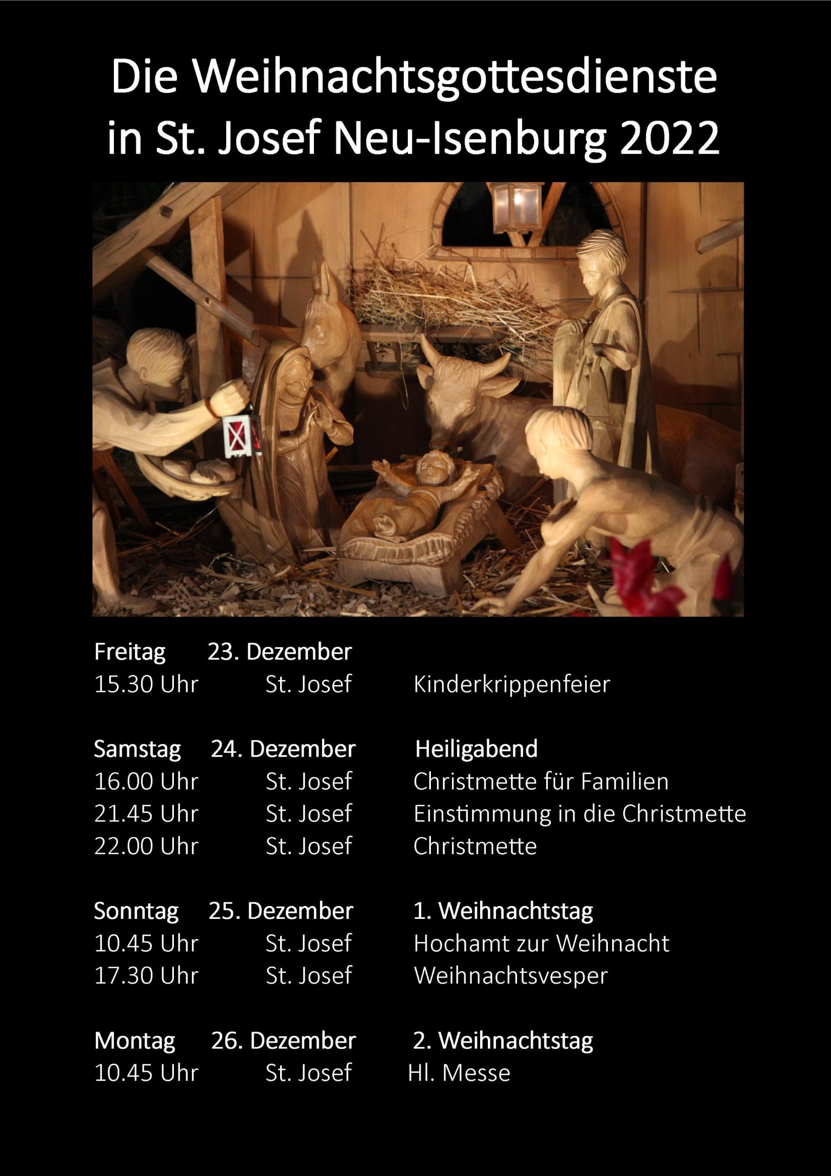 Weihnachtsgottesdienste in St Josef 2022 (c) D. Thiel