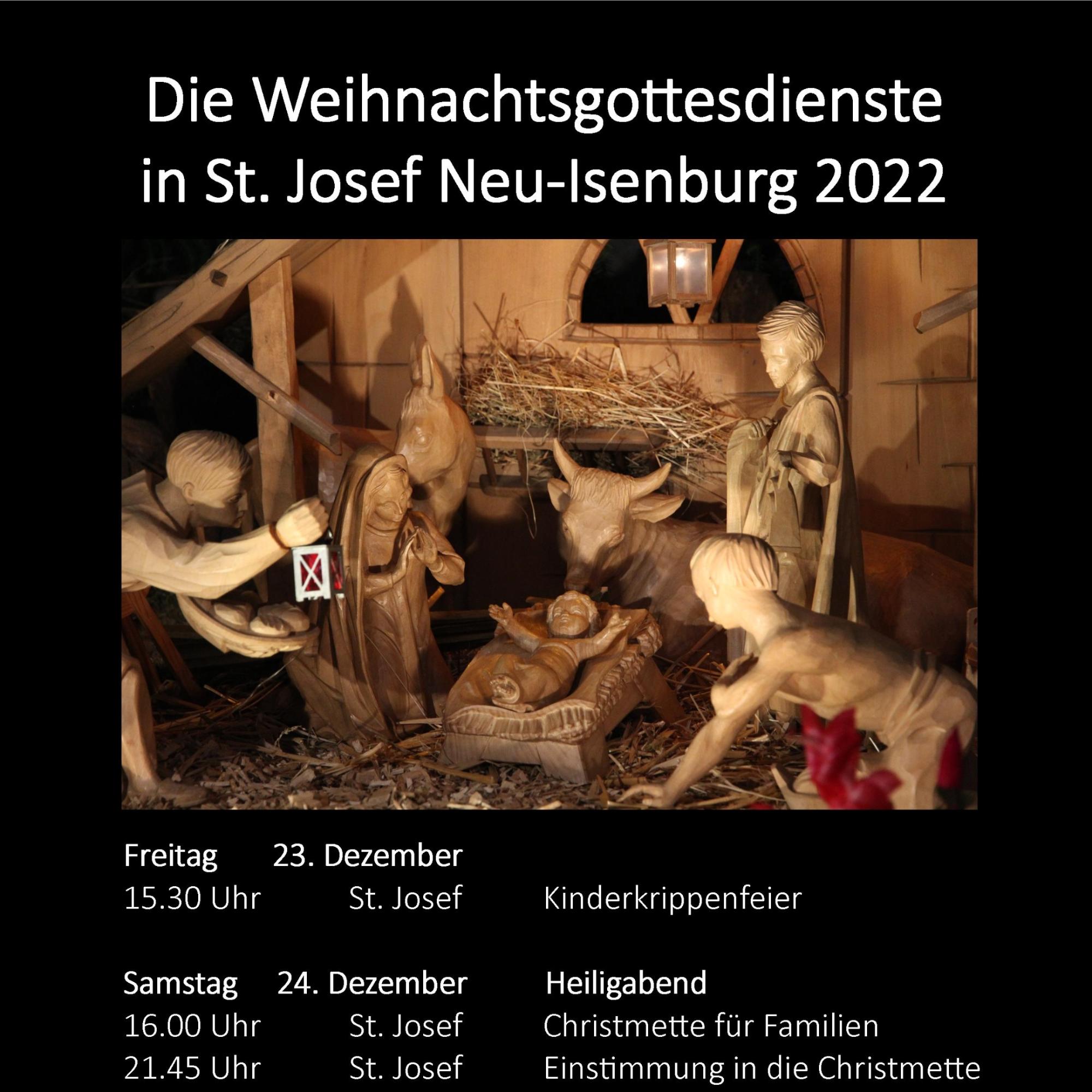 Weihnachtsgottesdienste in St Josef 2022
