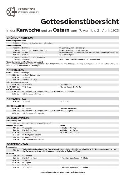 Gottesdienste Ostern 2025