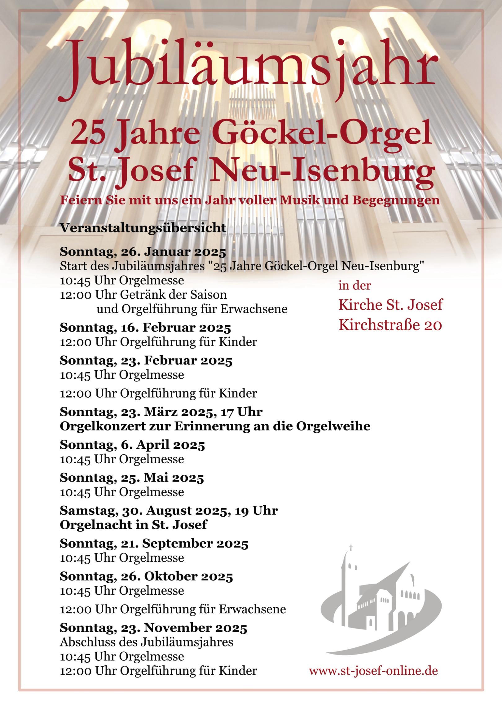 Eine „Königin“ feiert ihr Silbernes Jubiläum – 25 Jahre Göckel-Orgel St. Josef (c) D. Thiel