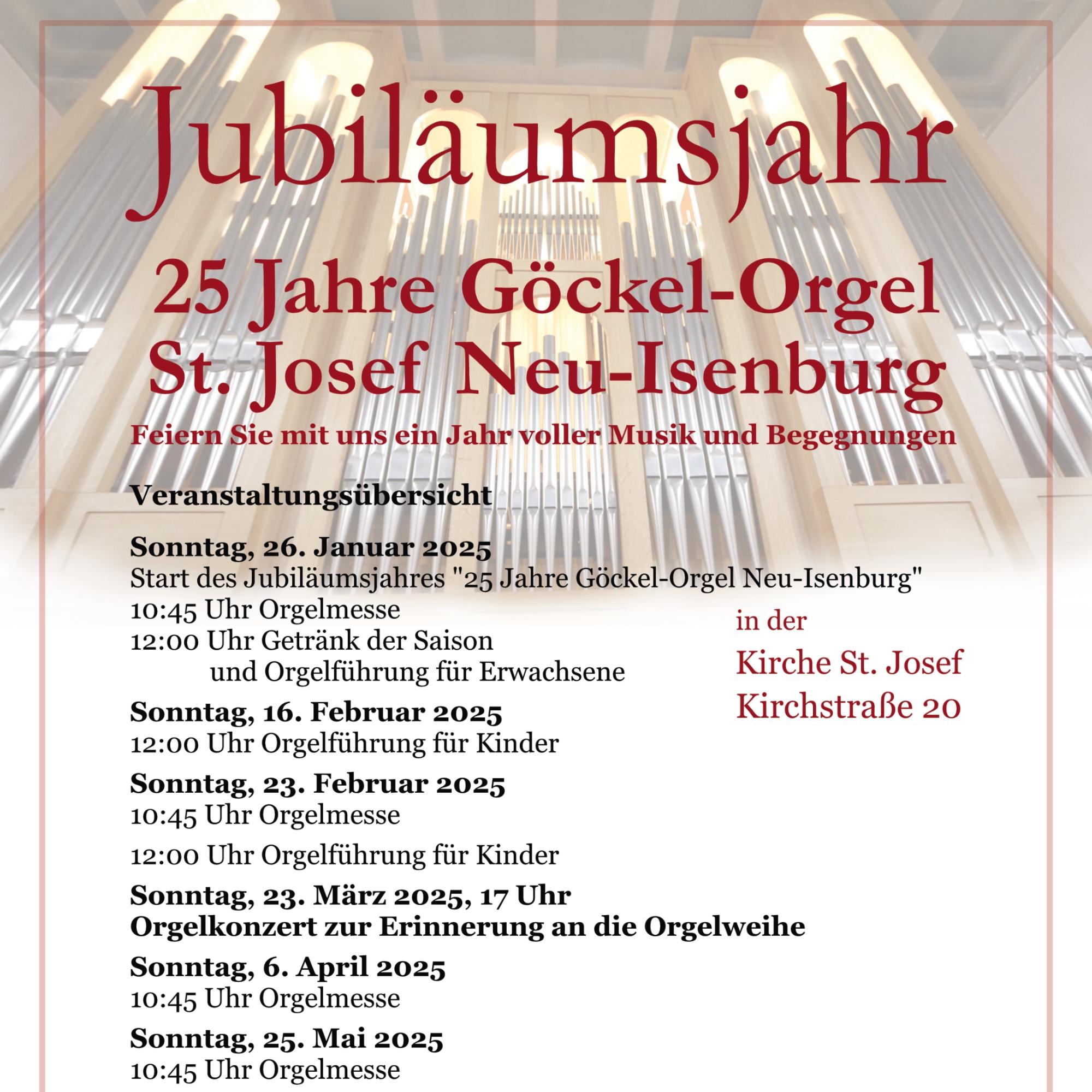 Eine „Königin“ feiert ihr Silbernes Jubiläum – 25 Jahre Göckel-Orgel St. Josef