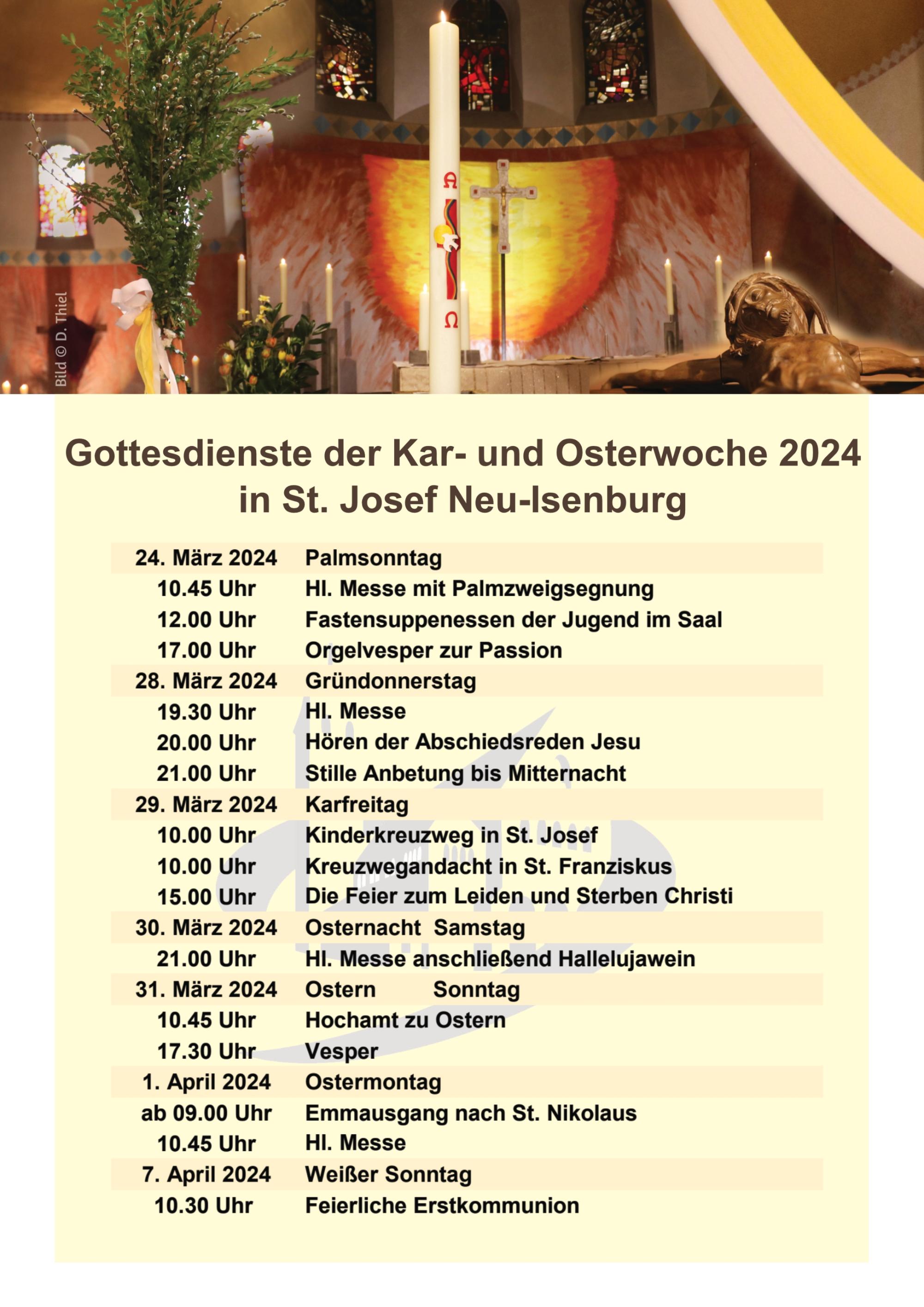 Kar- und Osterwoche in St. Josef 2024