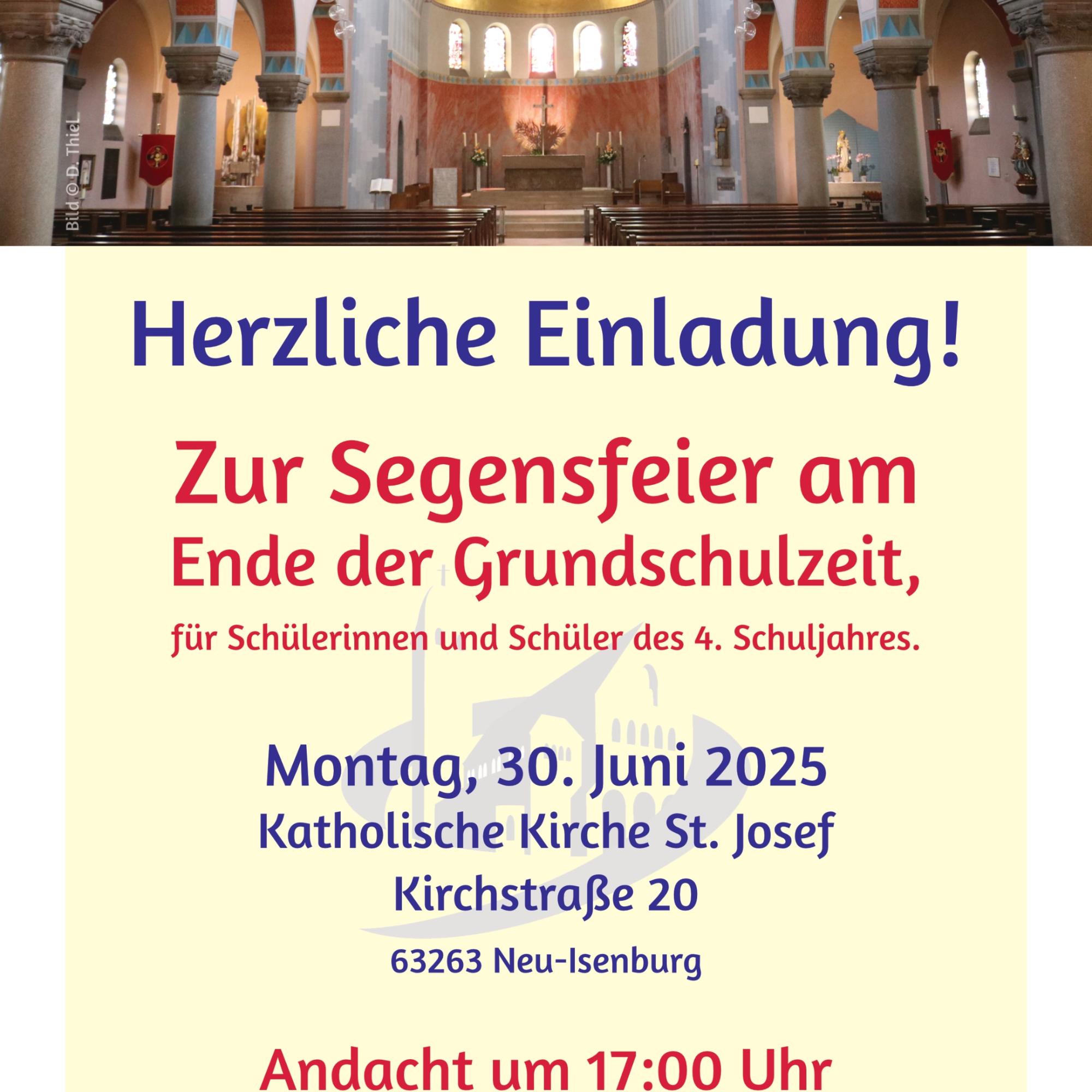Segensfeier zum Schulende