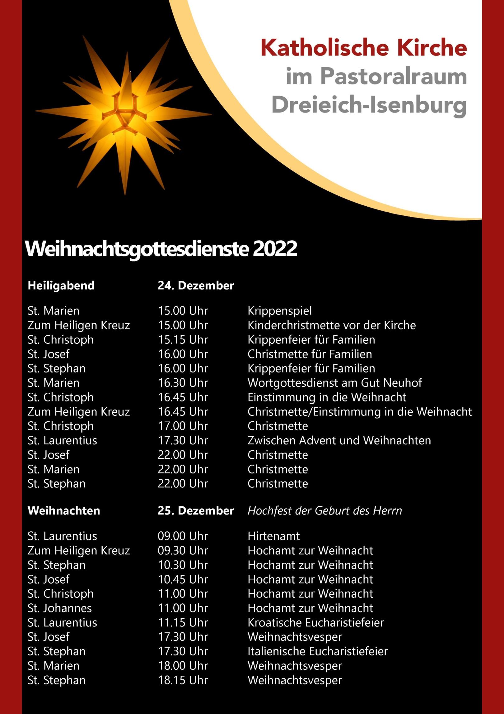 Weihnachtsgottesdienste 2022 (c) D. Thiel