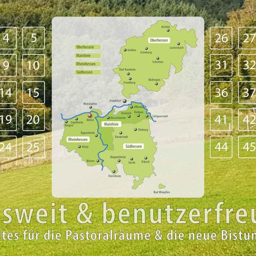 Dachwebsites und neue Bistumskarte