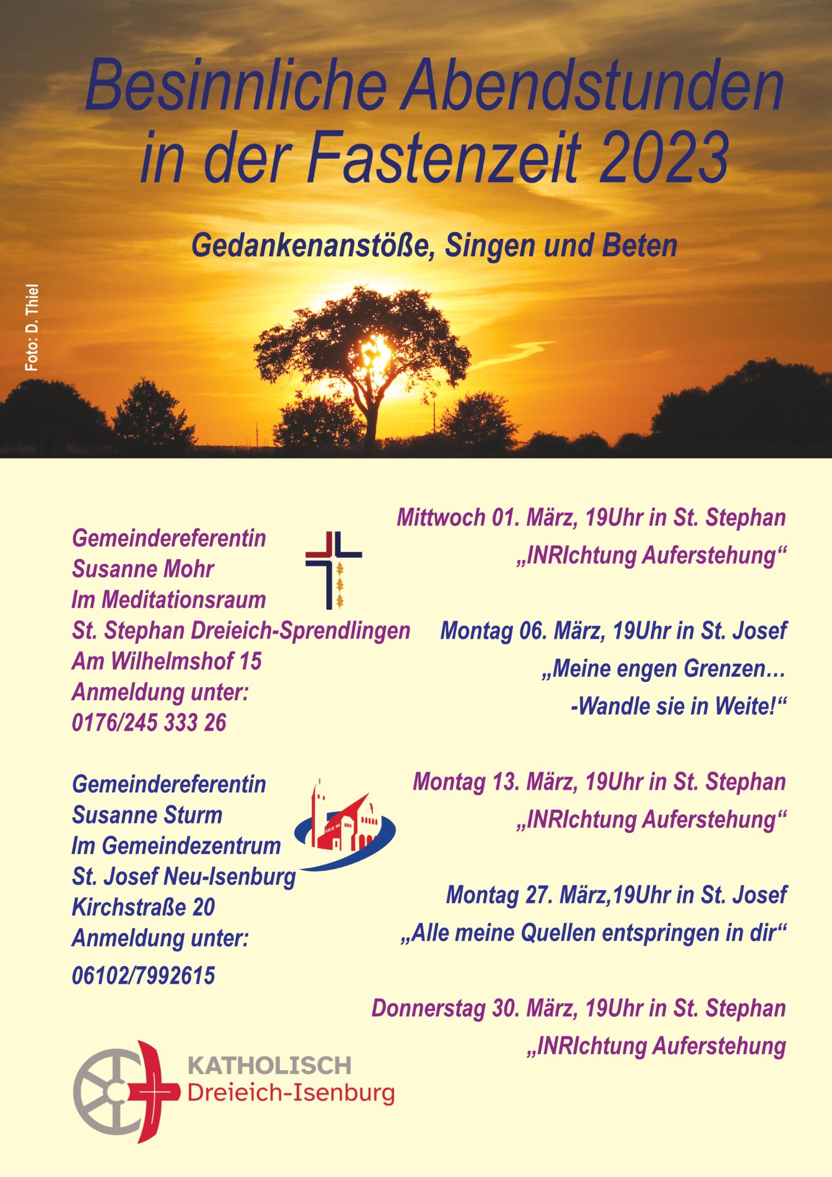 Besinnliche Abendstunden 2023 (c) Pastoralraum Dreieich-Isenburg