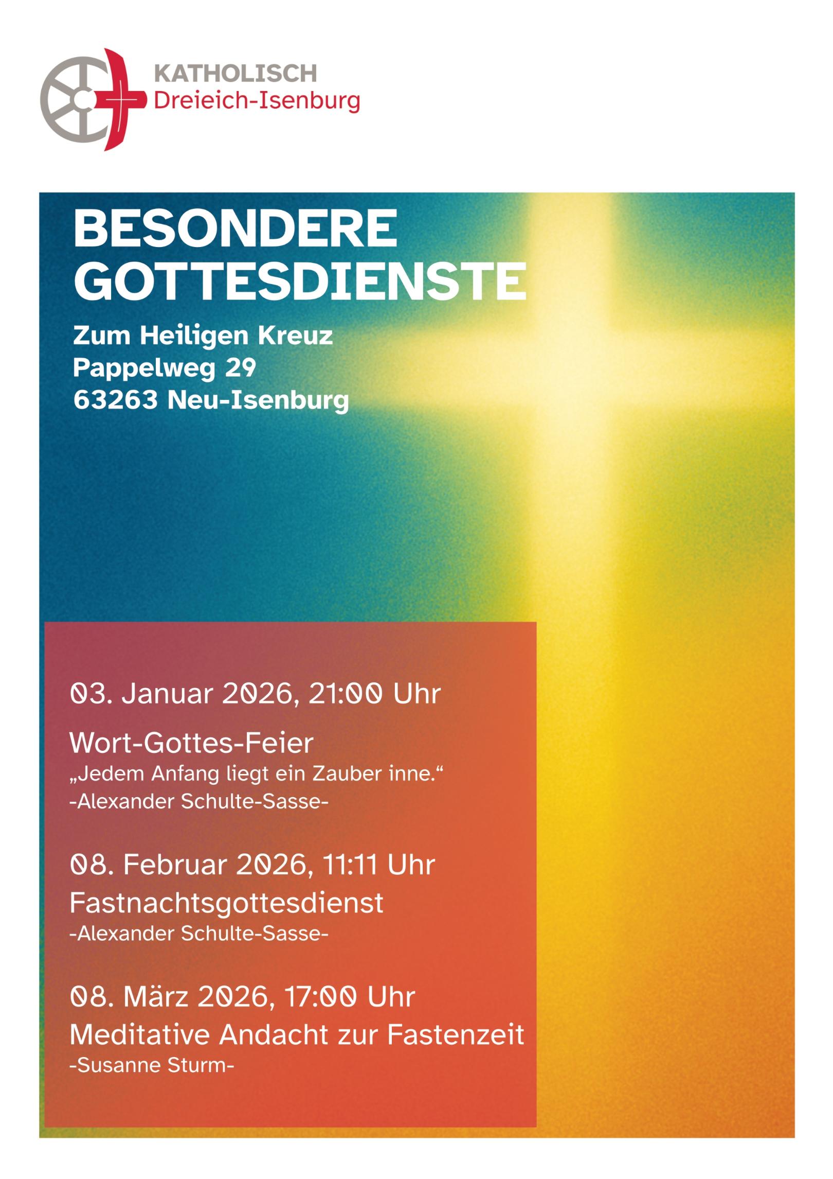 Plakat zu den besonderen Gottesdiensten (c) Dietmar Thiel