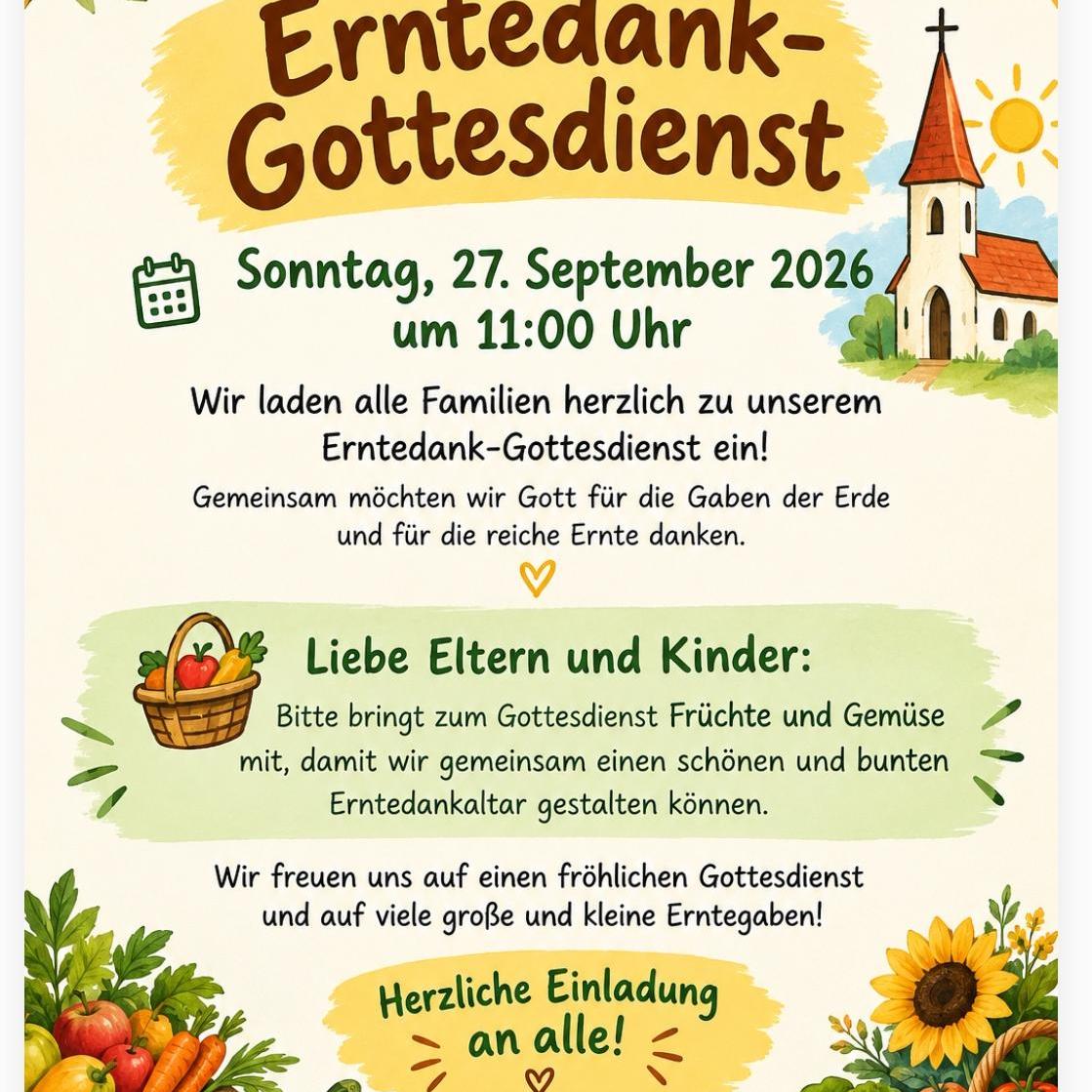 Erntedank Gottesdienst 2026
