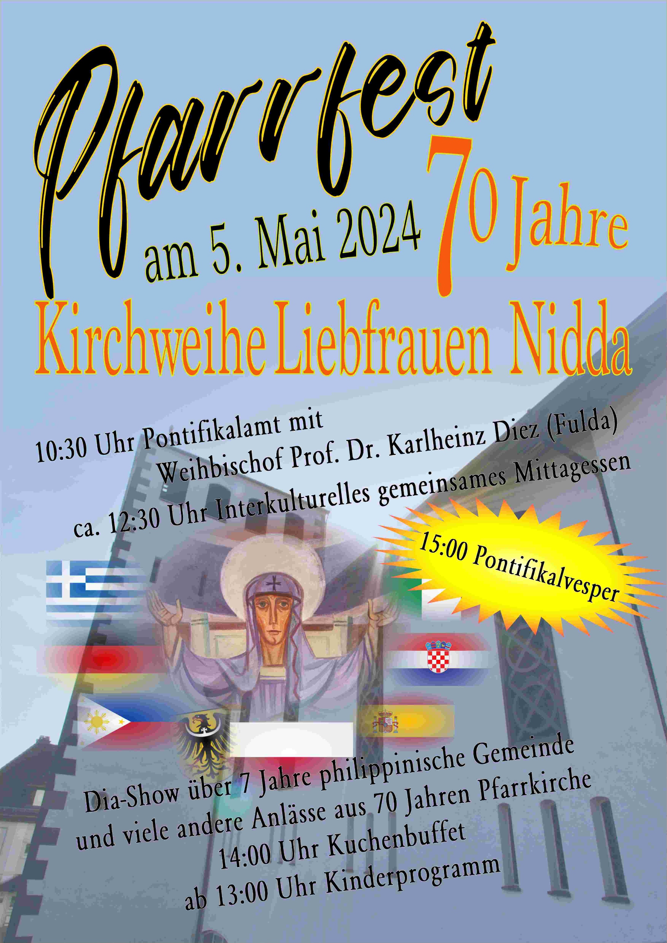 Plakat zum Pfarrfest 2024 (70. Jubiläum Liebfrauen)