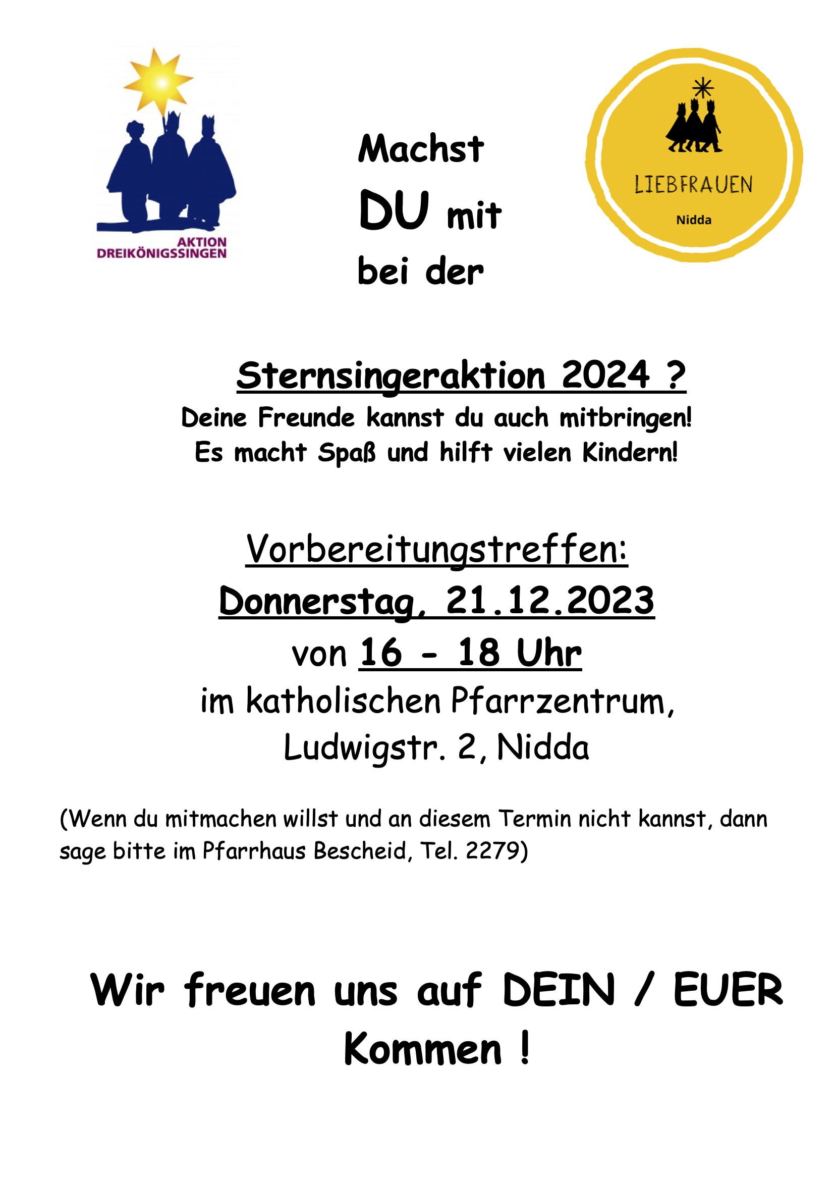 Sternsinger Einladung 2024