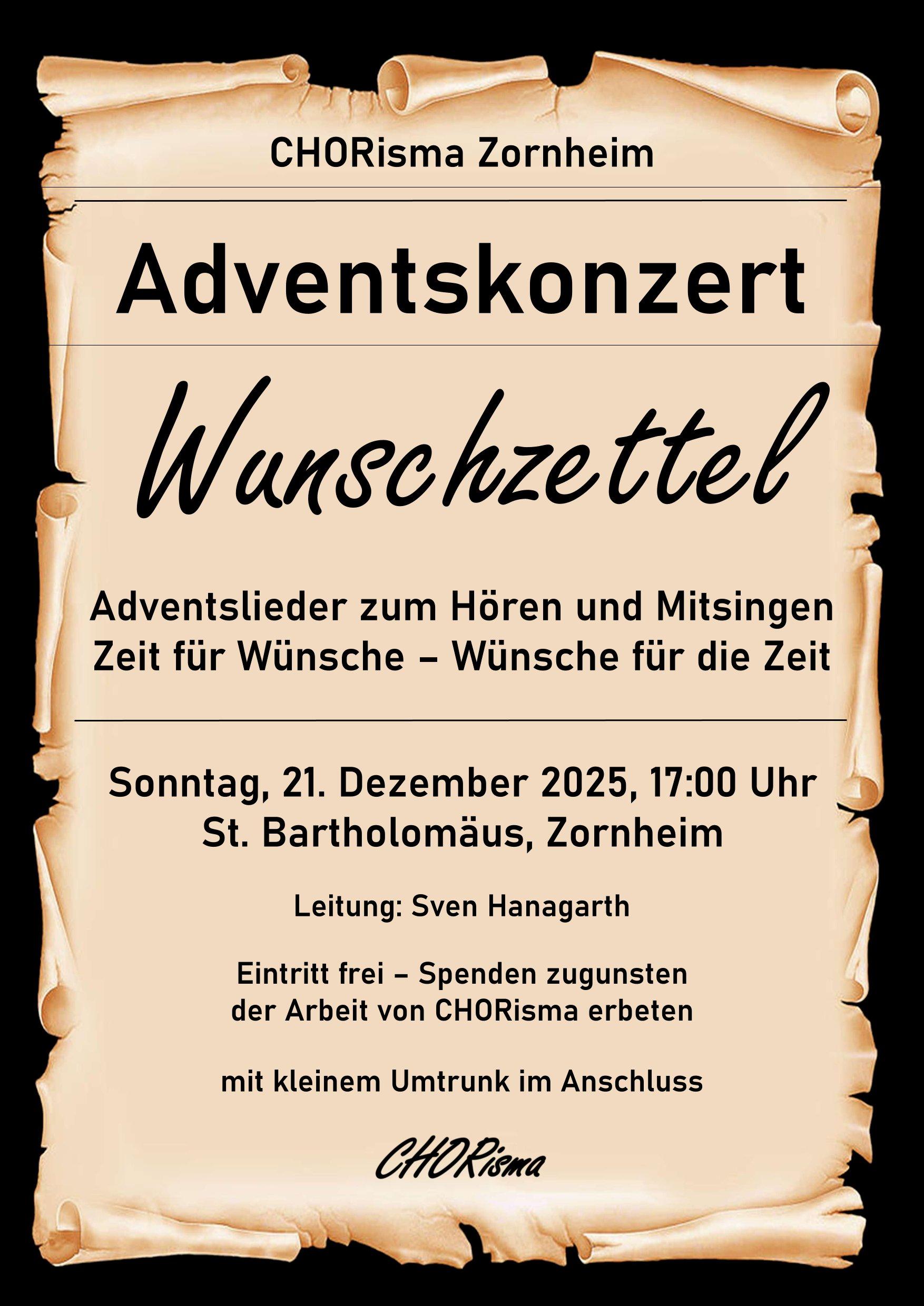 CHORisma Wunschzettel (Adventskonzert '25)