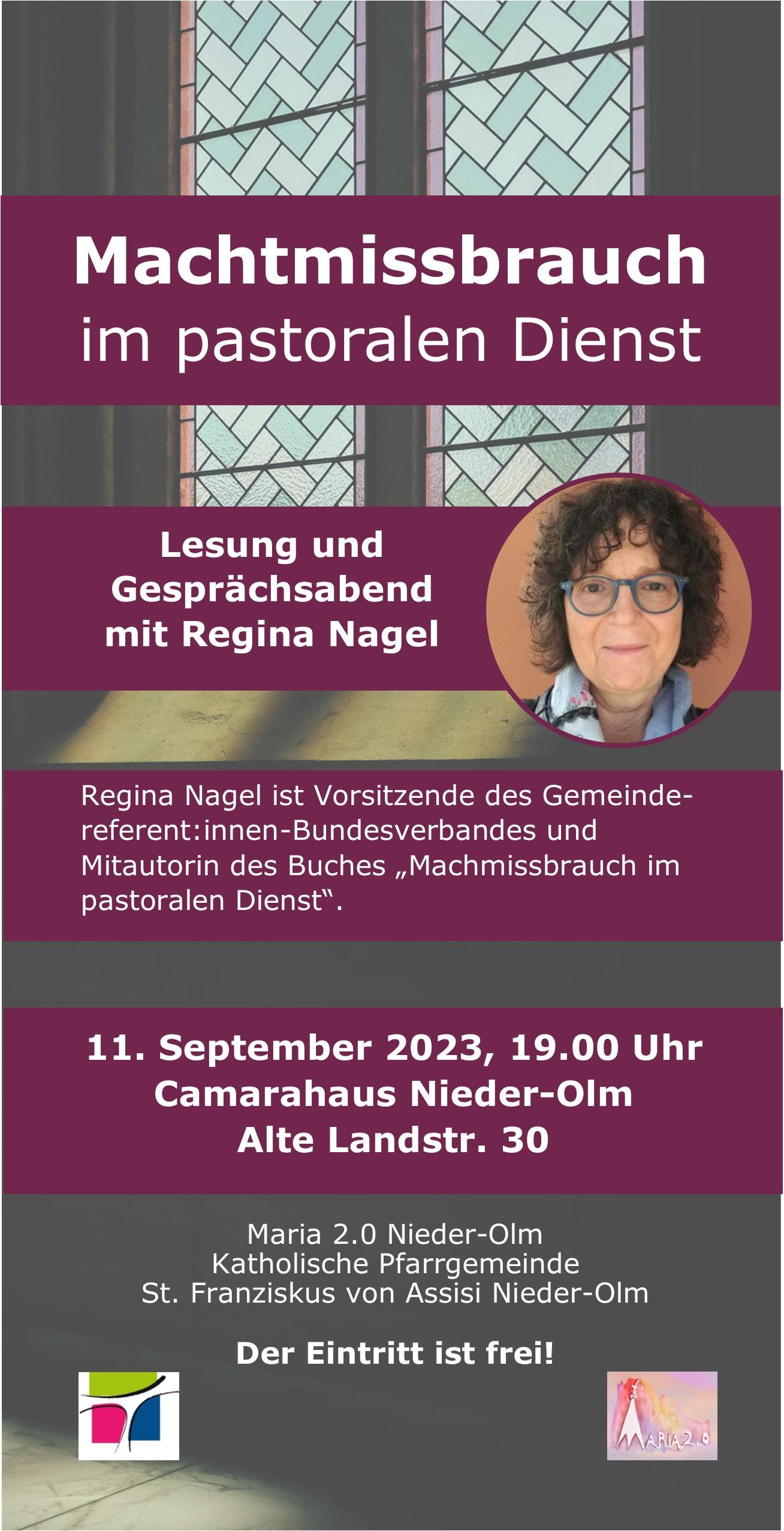Flyer_Lesung und Gesprächsabend Regina Nagel_13.9.2023