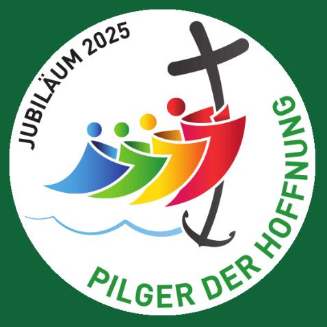 Logo-Heiliges-Jahr-2025-gruener-Hintergrund (c) Vatican