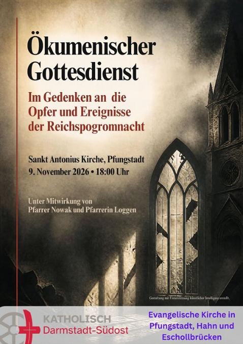 k-Plakat Gedenkgottesdienst Reichspogromnacht (c) Pfr.Nowak/KI