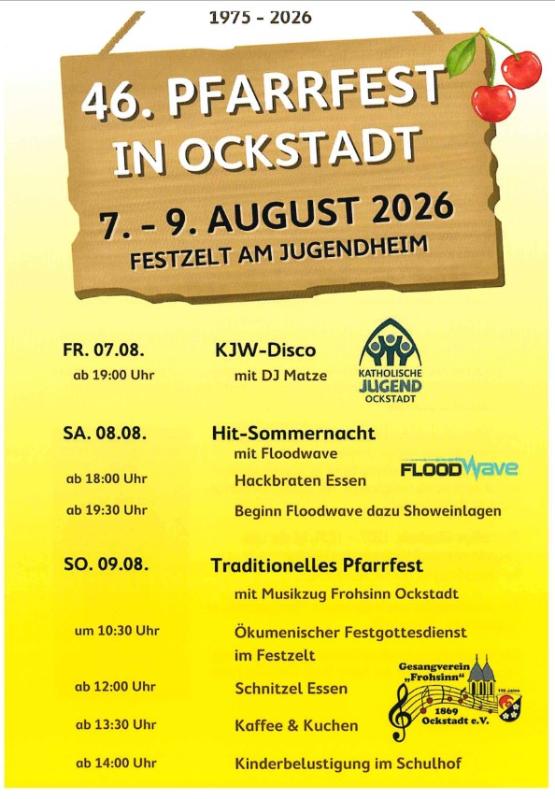 Flayer Pfarrfest 2026 (c) St. Jakobus Ockstadt