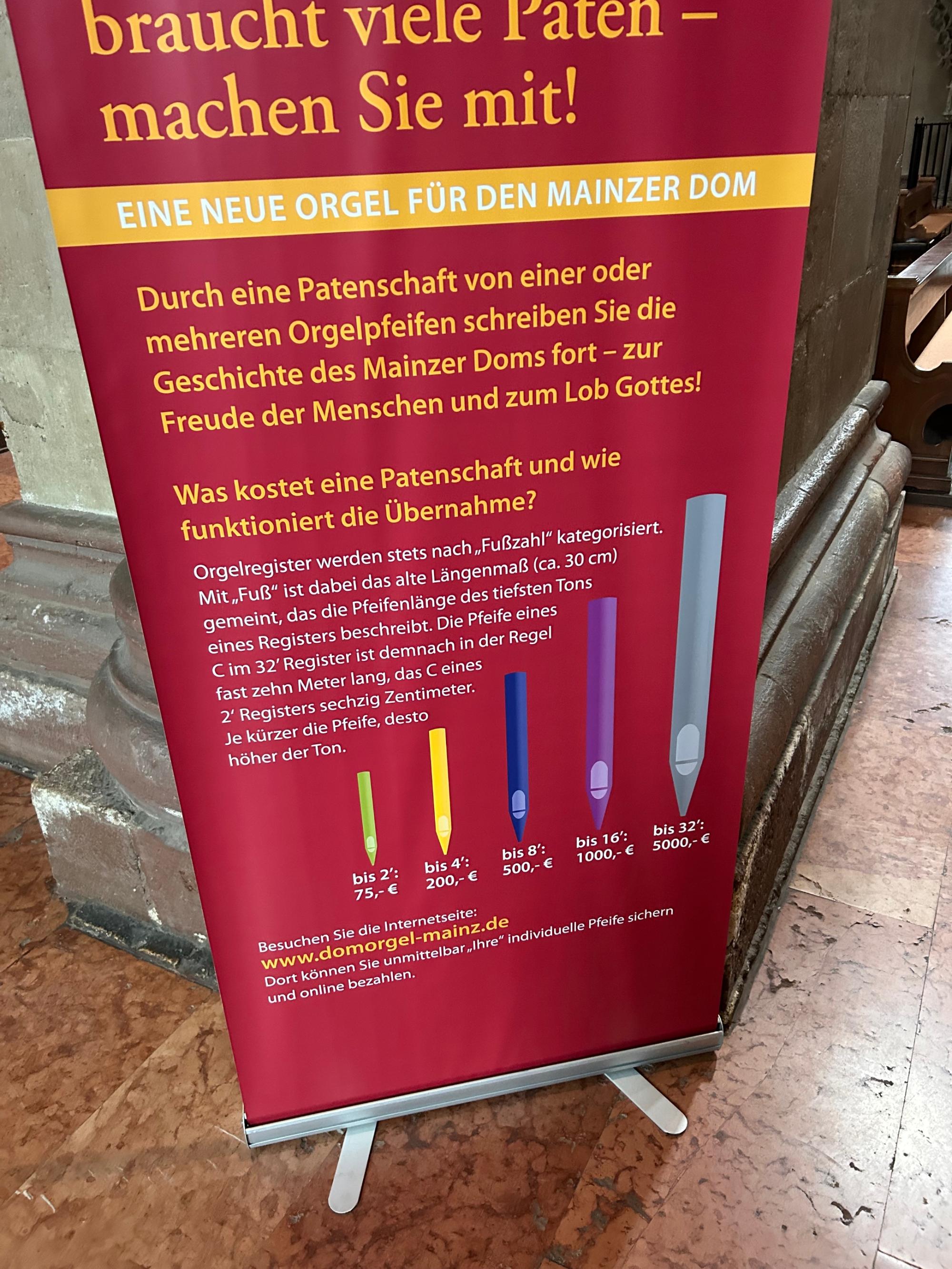 Orgelpfeifen Ökumenische Orgelführung Mainzer Dom am 22.09.2023
