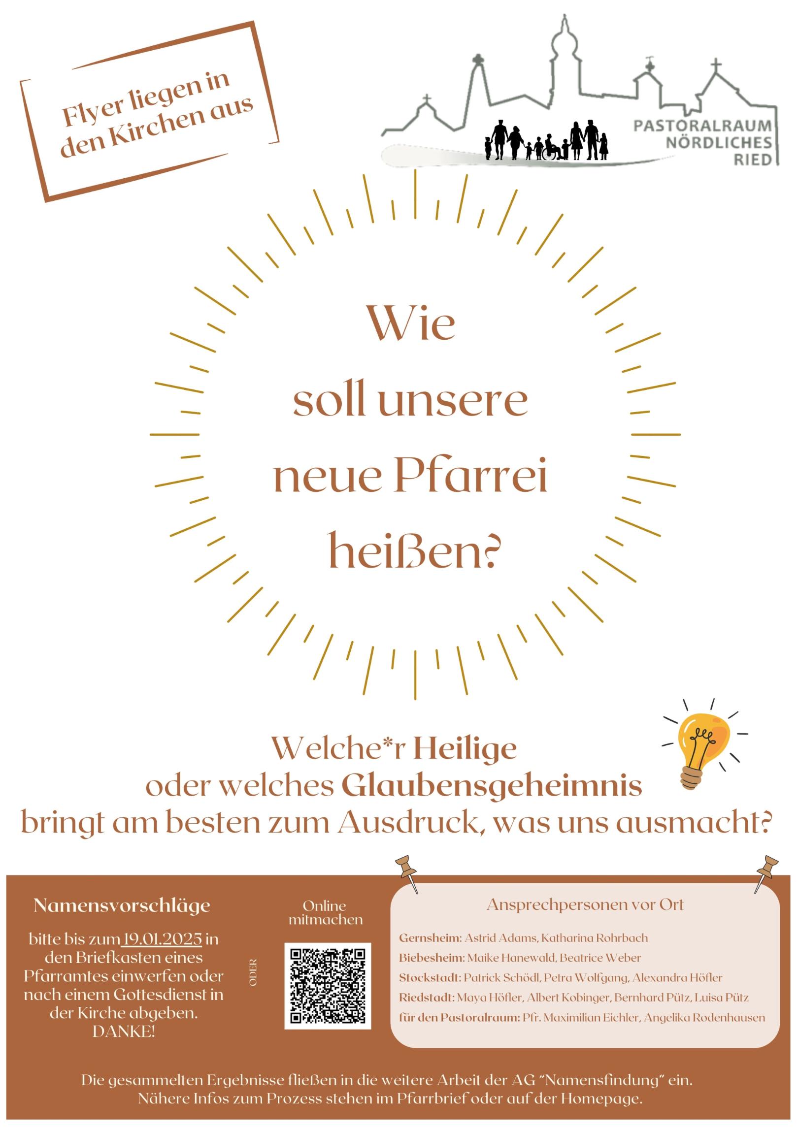 Namensfindung - Plakat (c) Pastoralraum Nördliches Ried