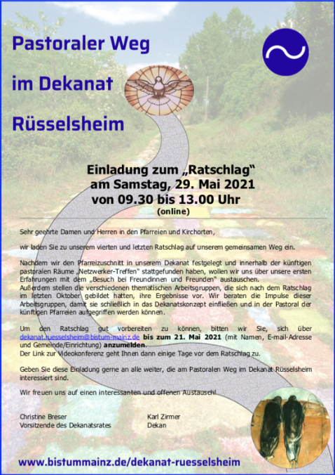 Pastoraler Weg - Einladung Ratschlag 29.5.2021 (c) Dekanat Rüsselsheim