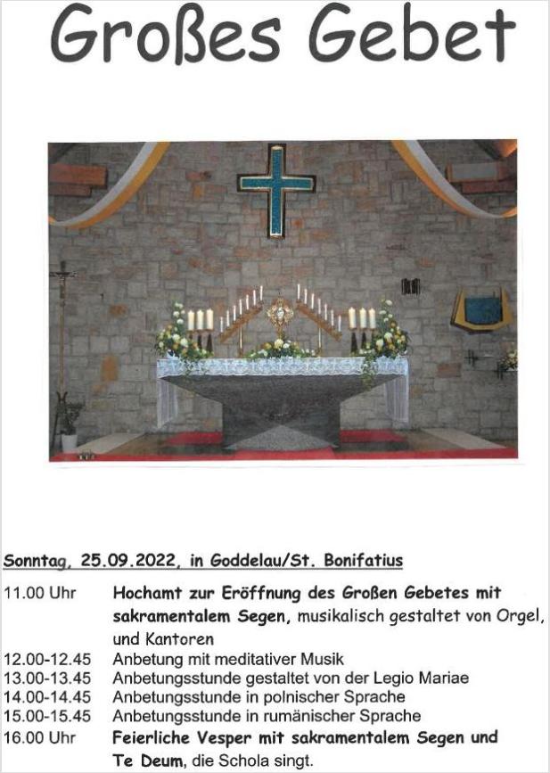 Grosses Gebet 2022 (c) St. Bonifatius, Goddelau