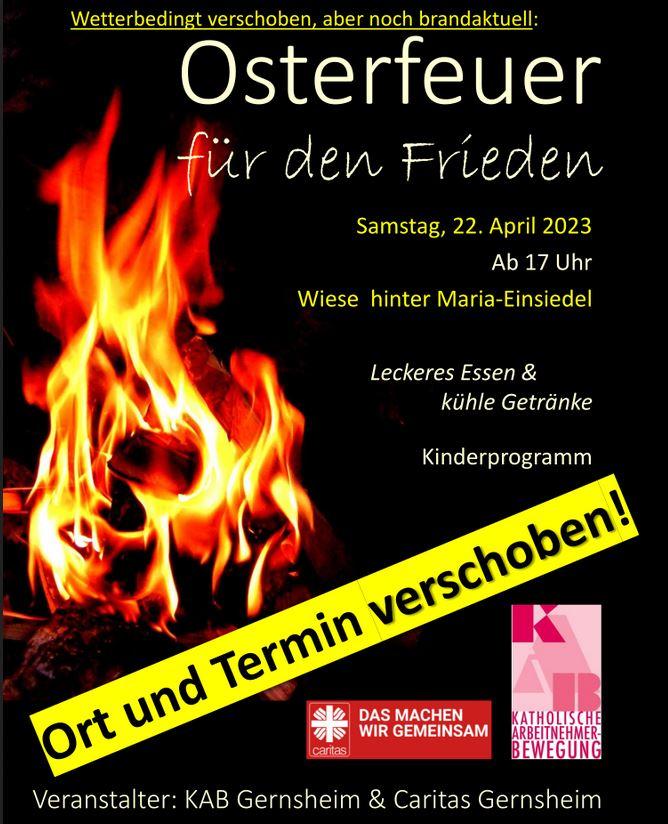 Osterfeuer für den Frieden (c) KAB & Caritas Gernsheim