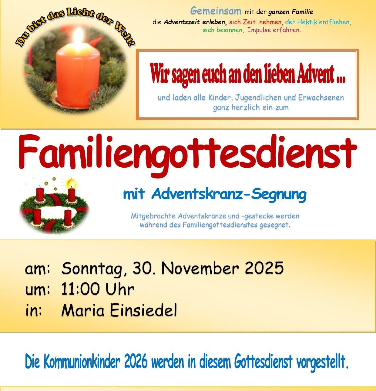 Familiengottesdienst im Advent (c) St. Maria Magdalena, Gernsheim