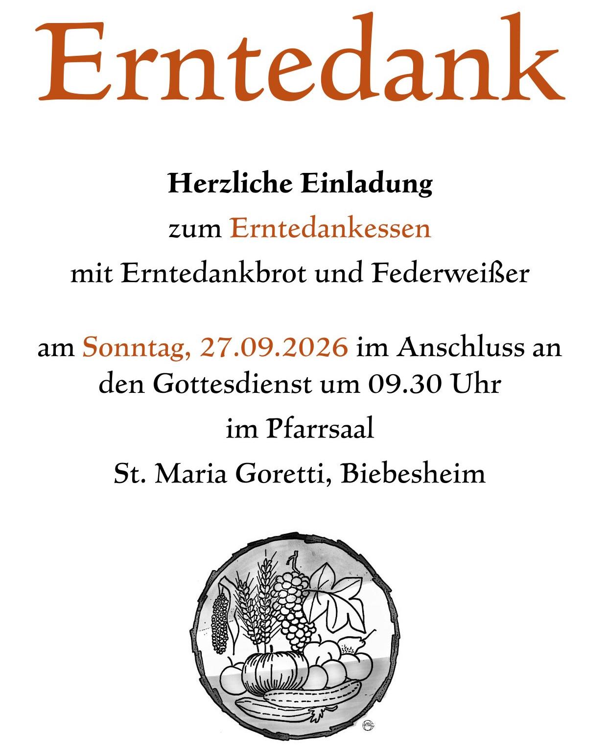 Erntedank 2026 (c) St. Maria Goretti, Biebesheim