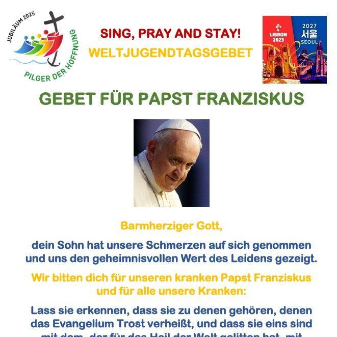 Gebet für Papst Franziskus