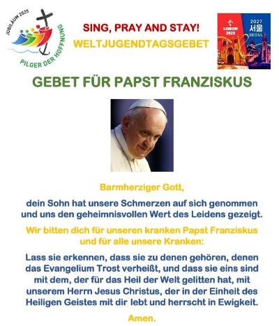 Gebet für Papst Franziskus (c) Schödl Gebet für Papst Franziskus