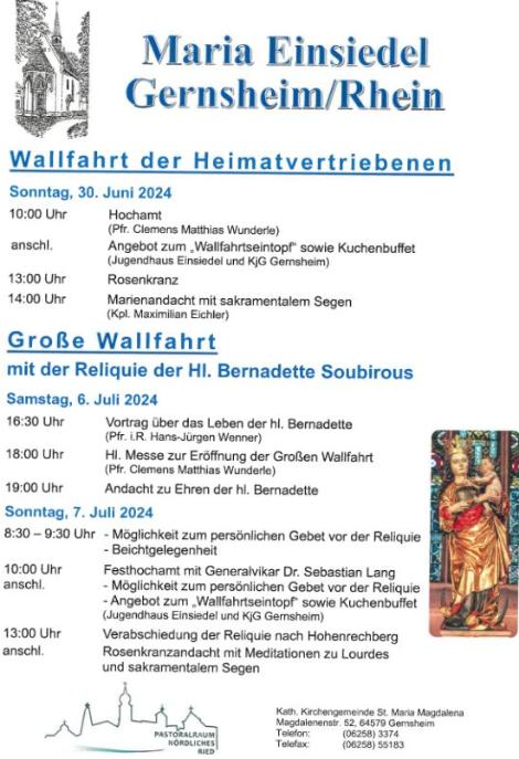 Wallfahrt nach Maria Einsiedel 2024 (c) St. Maria Magdalena, Gernsheim