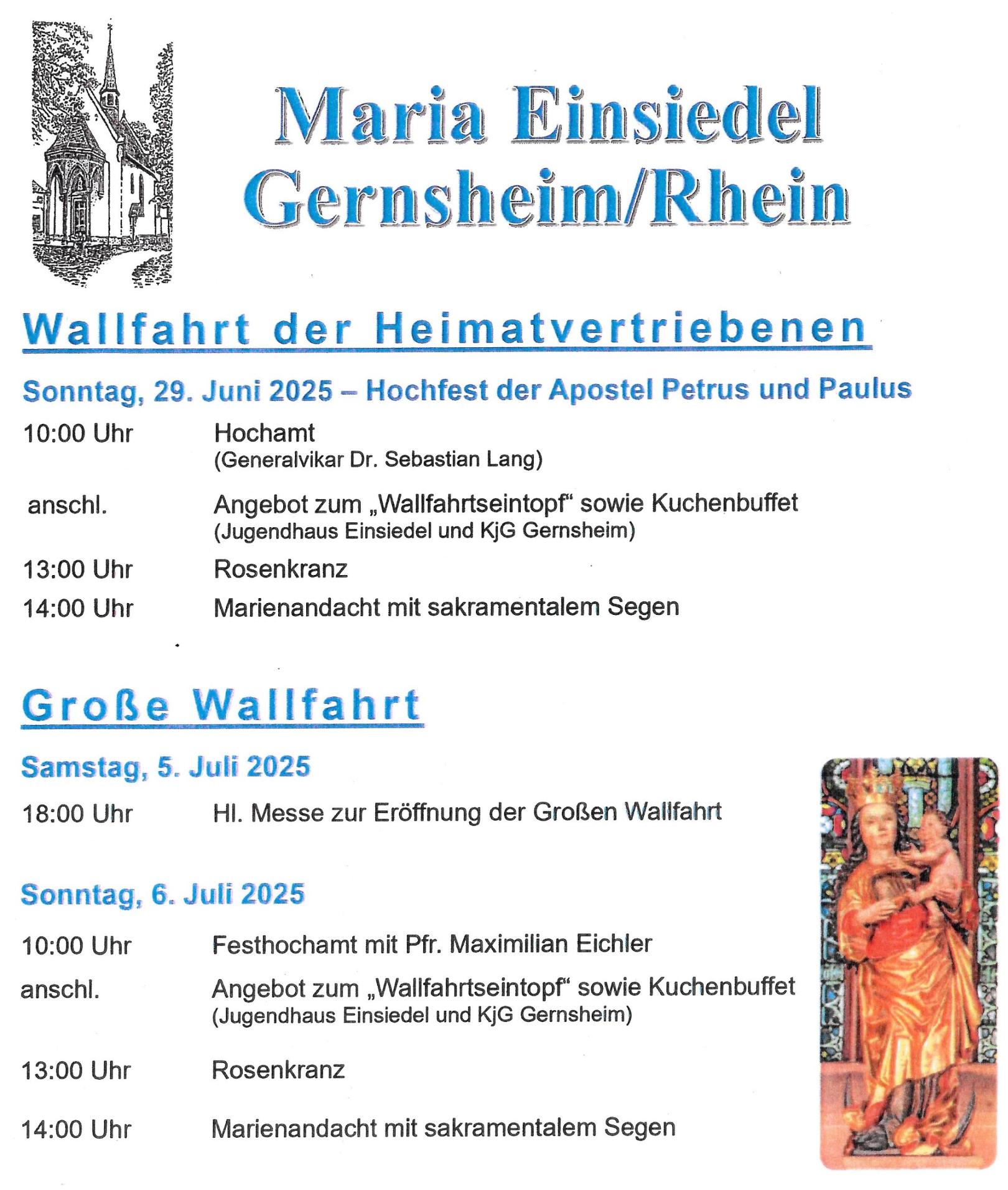 Wallfahrt nach Maria Einsiedel 2025 (c) St. Maria Magdalena, Gernsheim