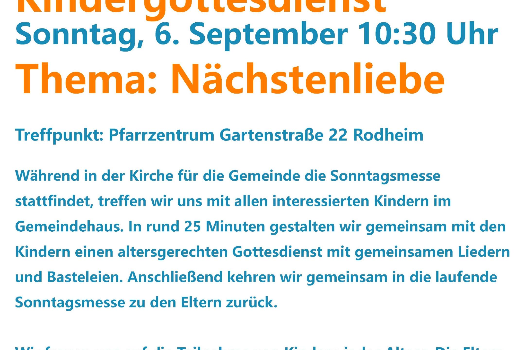 Plakat Kindergottesdienst September 2026