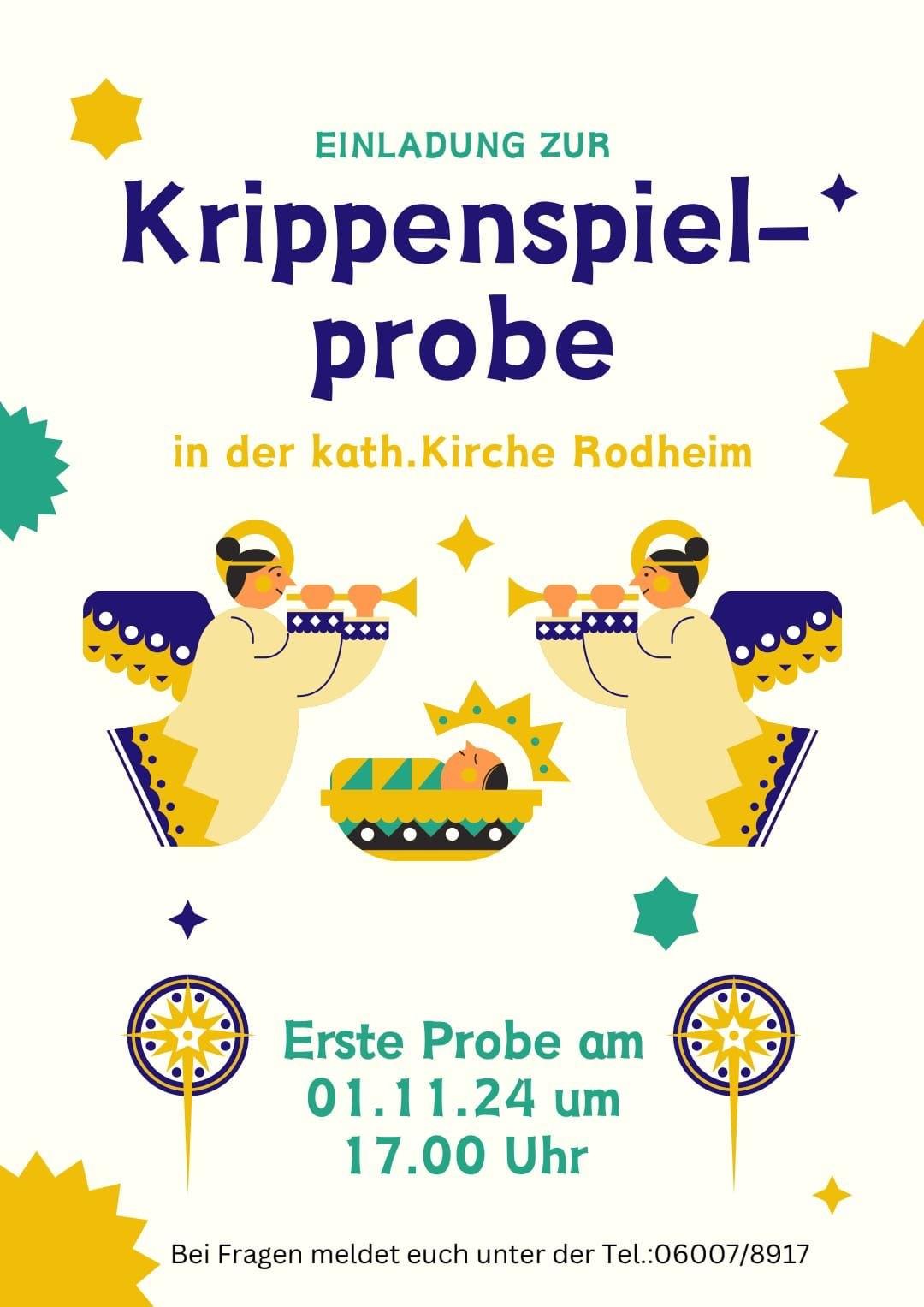 Plakat Probe Krippenspiel Rodheim 2024