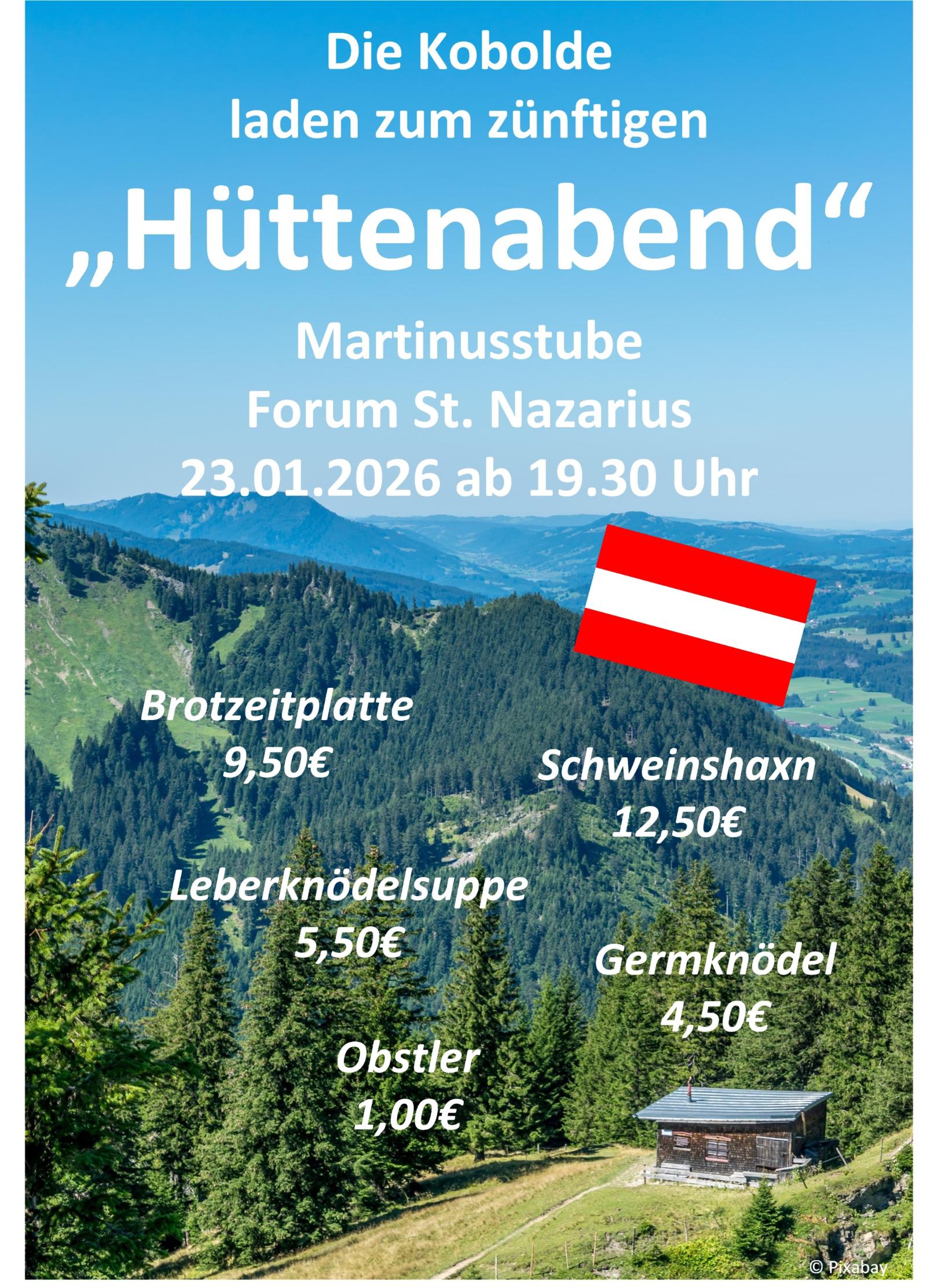 Karte Hüttenabend 2026 (c) kobolde.de