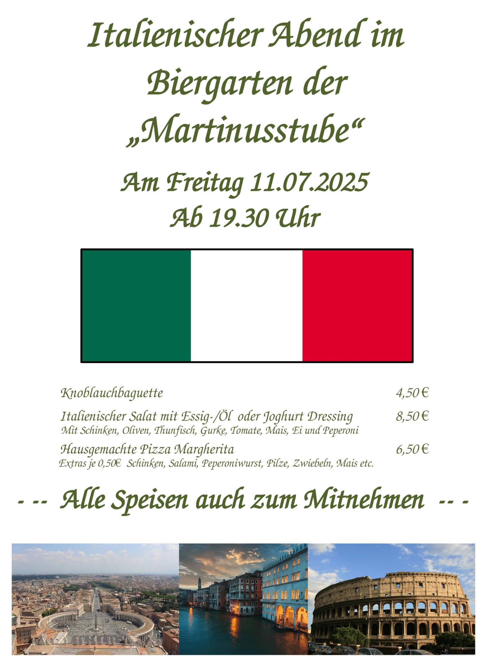 Karte Italienischer Abend 2025 (c) kobolde.de