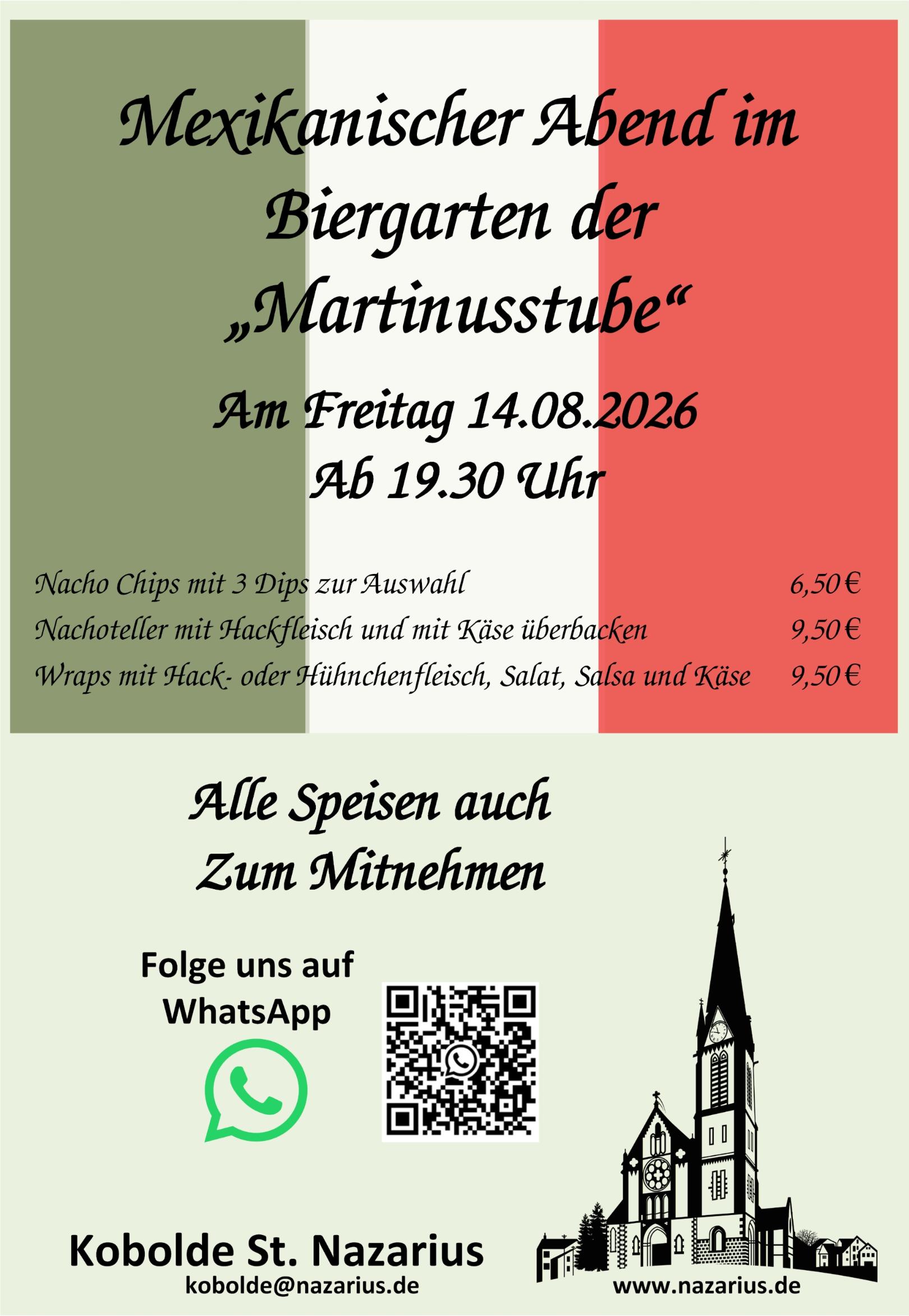 Karte Mexikanischer Abend 2026 (c) kobolde.de