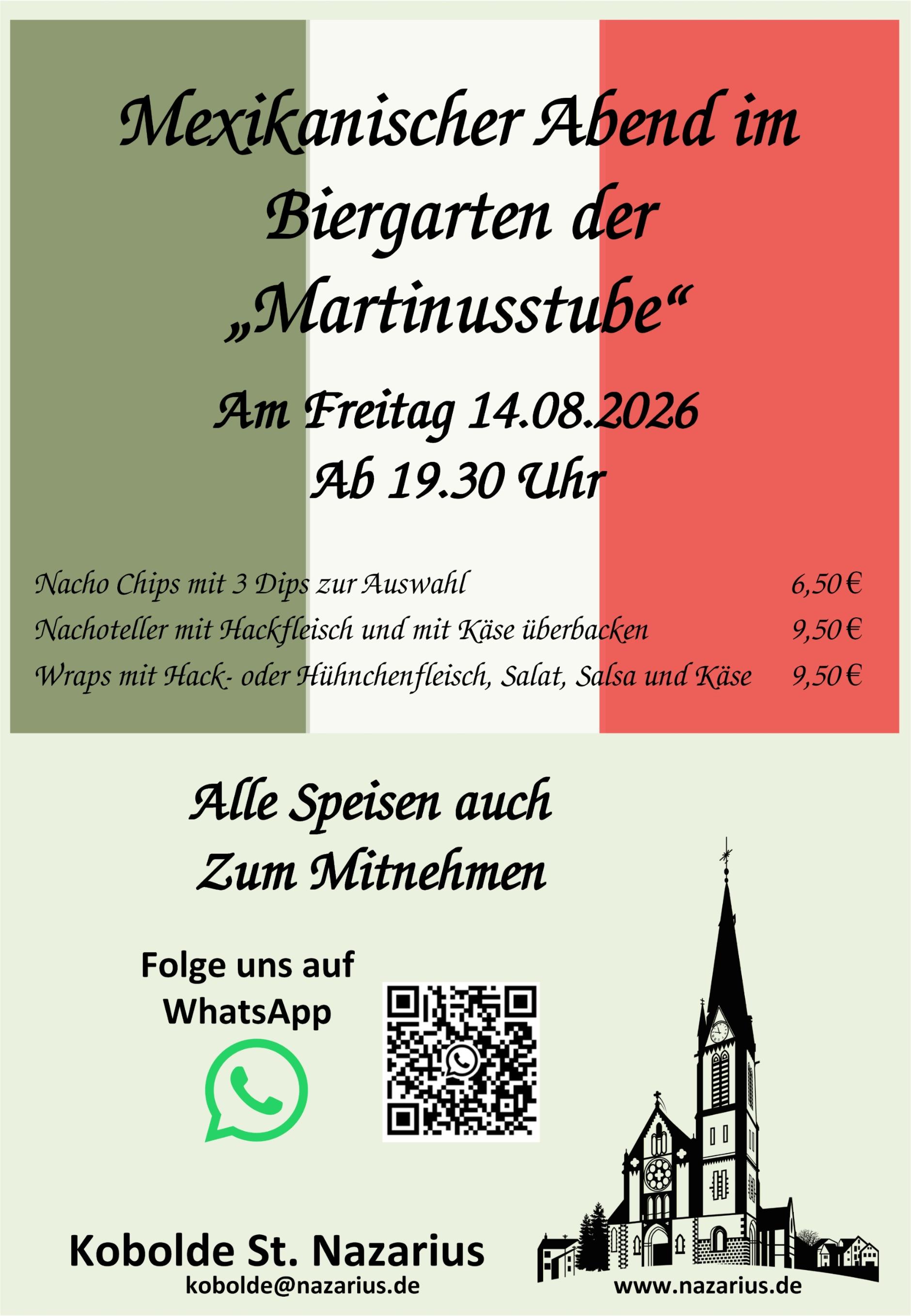 Karte Mexikanischer Abend 2026 (c) kobolde.de