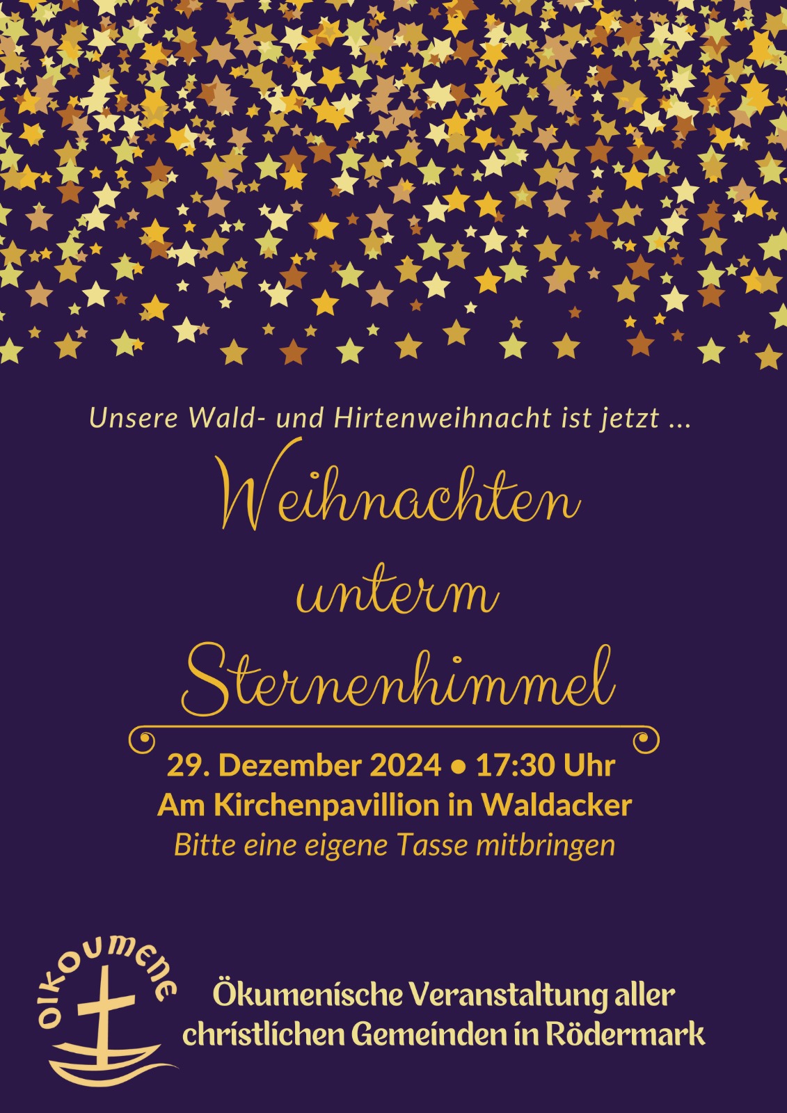 Weihnachten unterm Sternenhimmel (c) christl. Gemeinden Rödermark