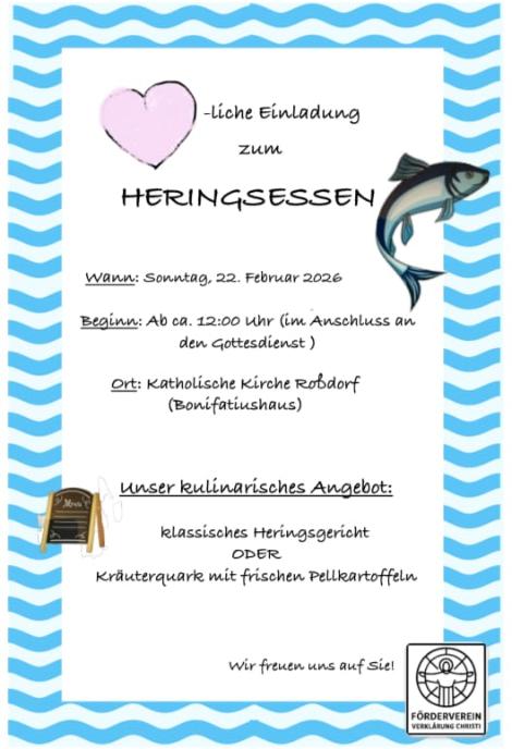 Einladung zum Heringsessen des Fördervereins Verklärung Christi (c) Inga Höche