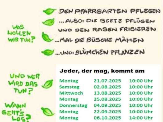 Termine des Green-Team 2. Halbjahr 2025