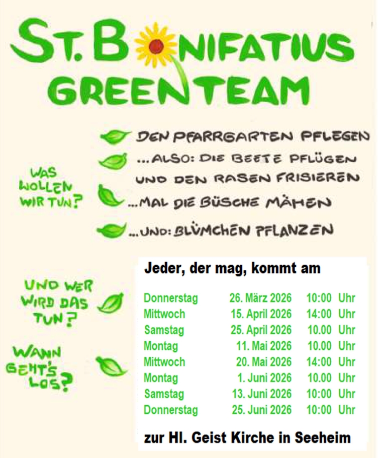 Termine für Greenteam